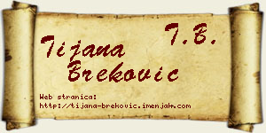 Tijana Breković vizit kartica